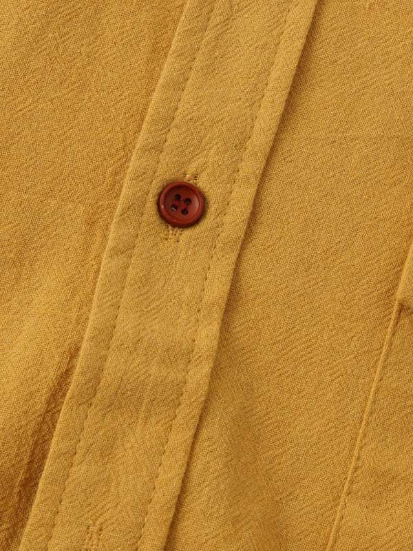 Men's Stylish Square Neck Linen Shirt - Casual Solid Color Half Sleeve Top for Effortless Elegance - MENLL