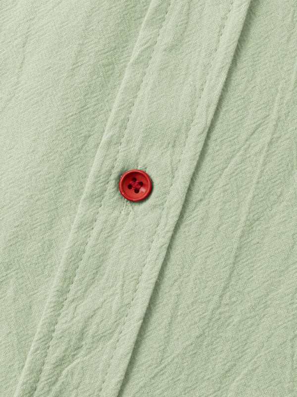 Men's Stylish Square Neck Linen Shirt - Casual Solid Color Half Sleeve Top for Effortless Elegance - MENLL