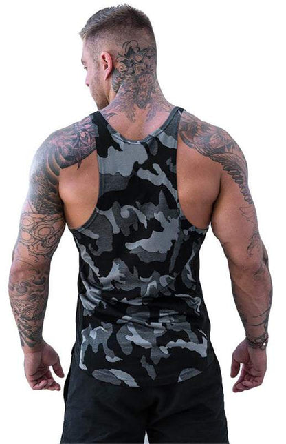 Men's Ultra-Light Camouflage Sleeveless Training Tank - Quick-Dry Comfort for Active Lifestyles - MENLL
