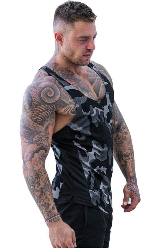 Men's Ultra-Light Camouflage Sleeveless Training Tank - Quick-Dry Comfort for Active Lifestyles - MENLL