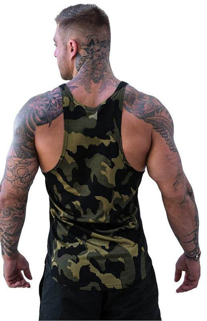 Men's Ultra-Light Camouflage Sleeveless Training Tank - Quick-Dry Comfort for Active Lifestyles - MENLL