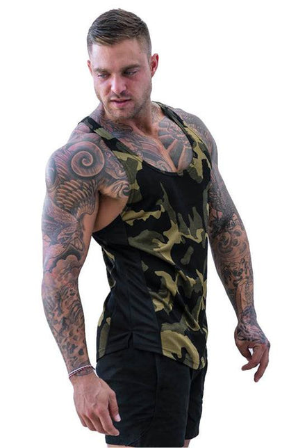 Men's Ultra-Light Camouflage Sleeveless Training Tank - Quick-Dry Comfort for Active Lifestyles - MENLL