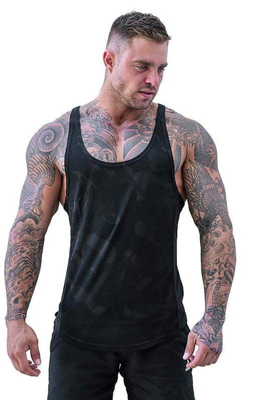 Men's Ultra-Light Camouflage Sleeveless Training Tank - Quick-Dry Comfort for Active Lifestyles - MENLL