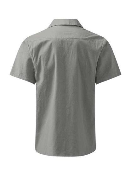 Effortlessly Stylish Men's Linen Lapel Shirt for Spring-Summer Adventures