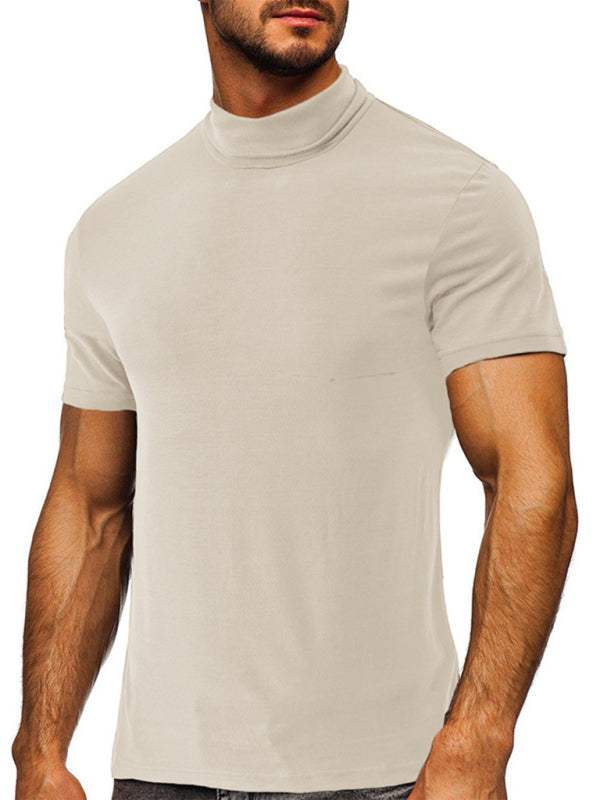 Versatile Men's Short-Sleeve Turtleneck Tee - Perfect for Spring and Summer Styling - MENLL