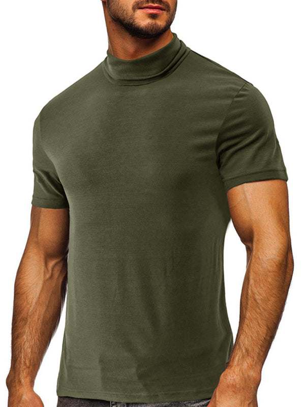 Versatile Men's Short-Sleeve Turtleneck Tee - Perfect for Spring and Summer Styling - MENLL