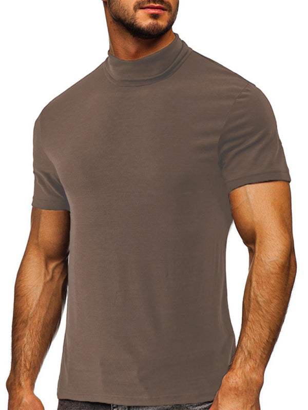Versatile Men's Short-Sleeve Turtleneck Tee - Perfect for Spring and Summer Styling - MENLL