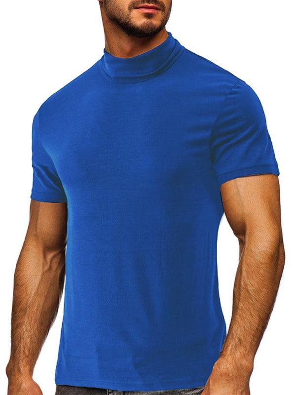 Versatile Men's Short-Sleeve Turtleneck Tee - Perfect for Spring and Summer Styling - MENLL