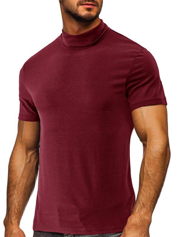 Versatile Men's Short-Sleeve Turtleneck Tee - Perfect for Spring and Summer Styling - MENLL