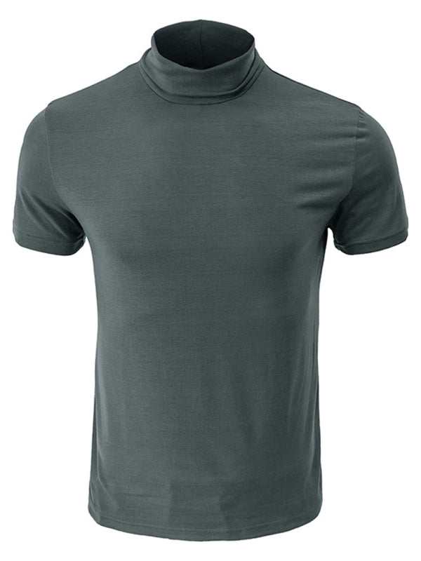 Versatile Men's Short-Sleeve Turtleneck Tee - Perfect for Spring and Summer Styling - MENLL