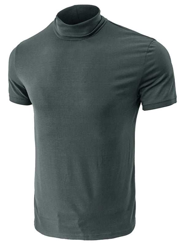 Versatile Men's Short-Sleeve Turtleneck Tee - Perfect for Spring and Summer Styling - MENLL