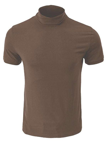 Versatile Men's Short-Sleeve Turtleneck Tee - Perfect for Spring and Summer Styling - MENLL