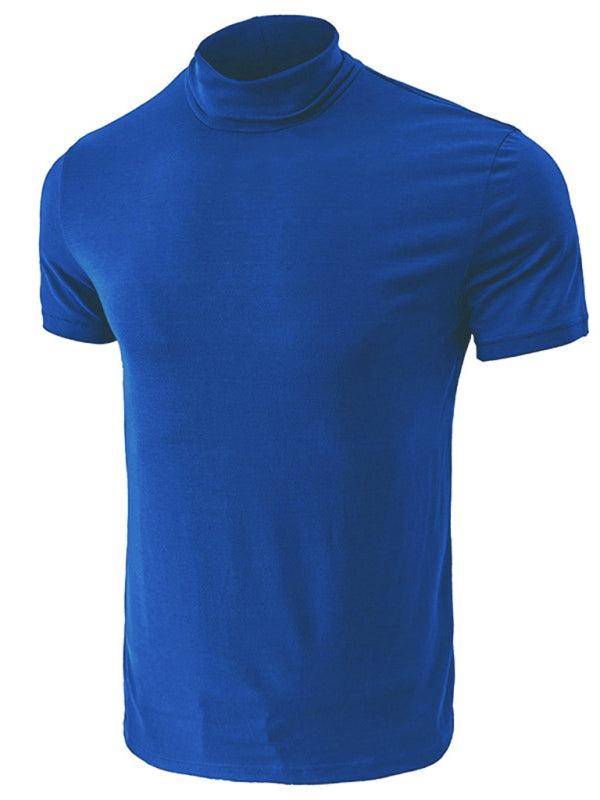 Versatile Men's Short-Sleeve Turtleneck Tee - Perfect for Spring and Summer Styling - MENLL