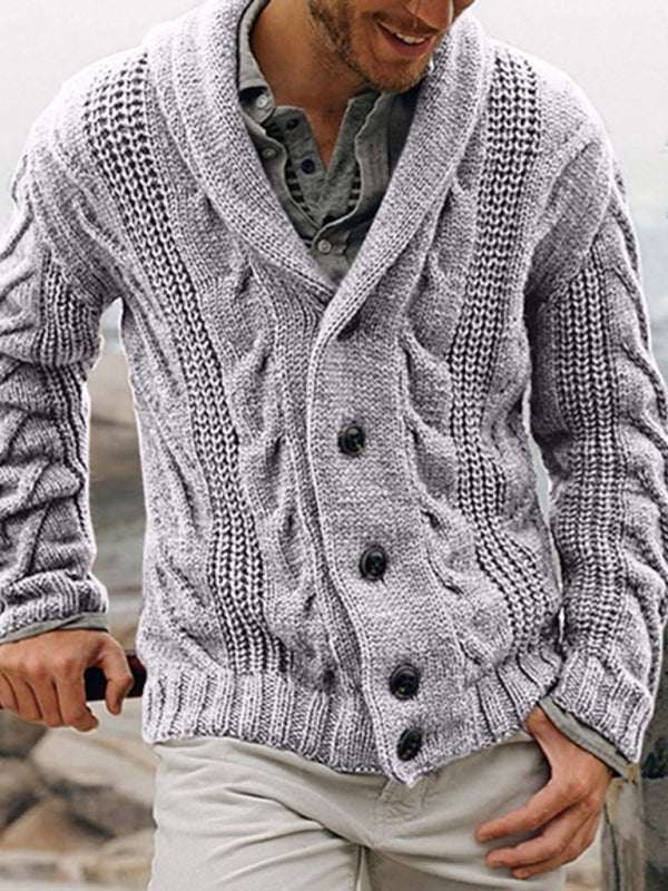 Stylish Large Size Men's Knit Cardigan Sweater for Autumn-Winter Fashion - MENLL