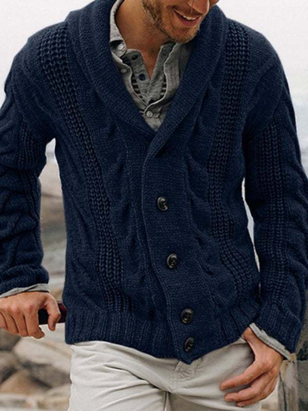 Stylish Large Size Men's Knit Cardigan Sweater for Autumn-Winter Fashion - MENLL