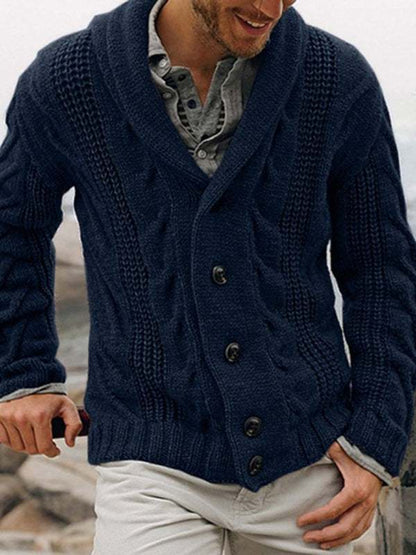 Stylish Large Size Men's Knit Cardigan Sweater for Autumn-Winter Fashion - MENLL