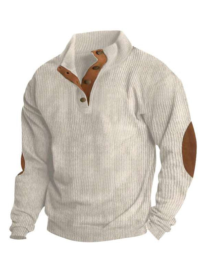 Men's Versatile Corduroy Outdoor Jacket - Stylish Stand-Up Collar Long Sleeve Sweatshirt for All Seasons - MENLL