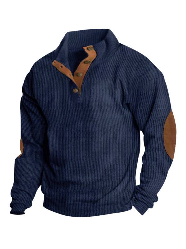 Men's Versatile Corduroy Outdoor Jacket - Stylish Stand-Up Collar Long Sleeve Sweatshirt for All Seasons - MENLL