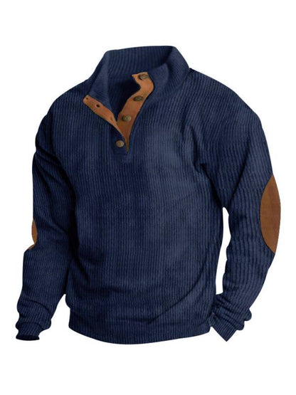 Men's Versatile Corduroy Outdoor Jacket - Stylish Stand-Up Collar Long Sleeve Sweatshirt for All Seasons - MENLL