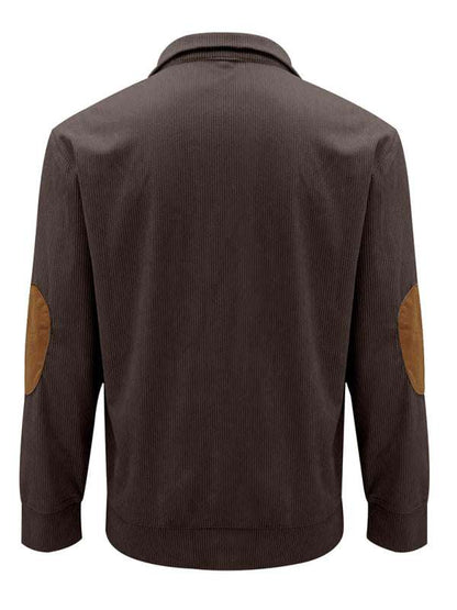 Men's Versatile Corduroy Outdoor Jacket - Stylish Stand-Up Collar Long Sleeve Sweatshirt for All Seasons - MENLL
