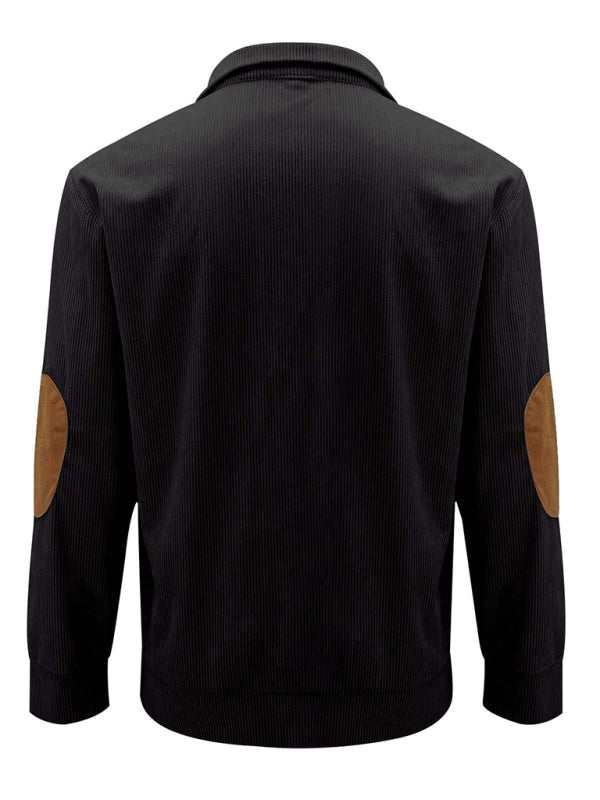 Men's Versatile Corduroy Outdoor Jacket - Stylish Stand-Up Collar Long Sleeve Sweatshirt for All Seasons - MENLL