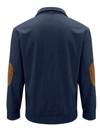 Men's Versatile Corduroy Outdoor Jacket - Stylish Stand-Up Collar Long Sleeve Sweatshirt for All Seasons - MENLL