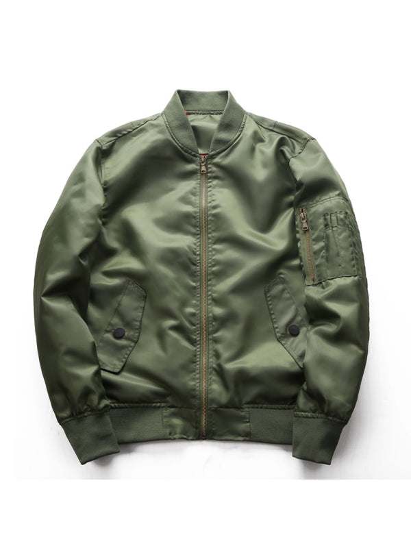 Stylish Unisex Air Force Pilot Jacket with Baseball Collar for All-Season Comfort