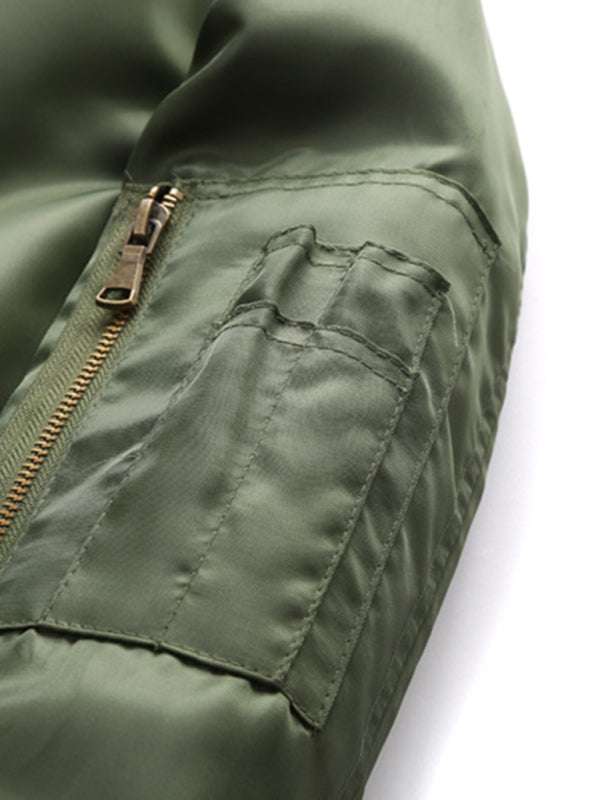 Stylish Unisex Air Force Pilot Jacket with Baseball Collar for All-Season Comfort
