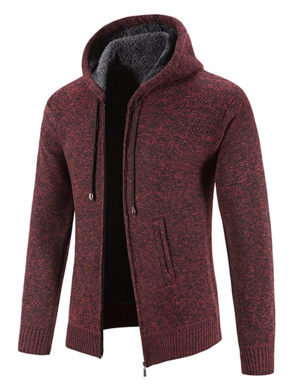 Cozy Casual Knitted Hooded Zipper Jacket for Men - Perfect for Autumn Adventures - MENLL