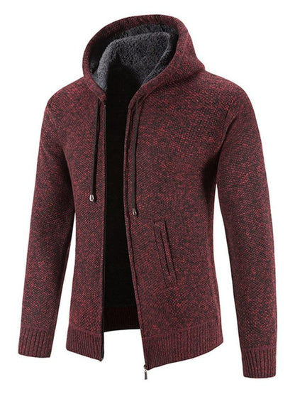 Cozy Casual Knitted Hooded Zipper Jacket for Men - Perfect for Autumn Adventures - MENLL