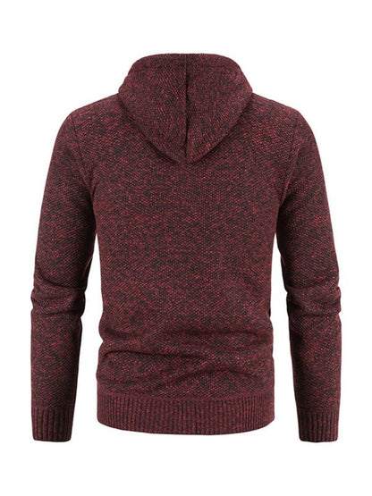 Cozy Casual Knitted Hooded Zipper Jacket for Men - Perfect for Autumn Adventures - MENLL