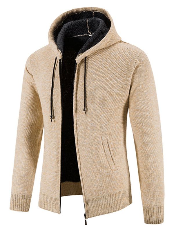 Cozy Casual Knitted Hooded Zipper Jacket for Men - Perfect for Autumn Adventures - MENLL