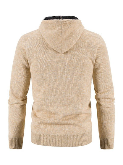 Cozy Casual Knitted Hooded Zipper Jacket for Men - Perfect for Autumn Adventures - MENLL