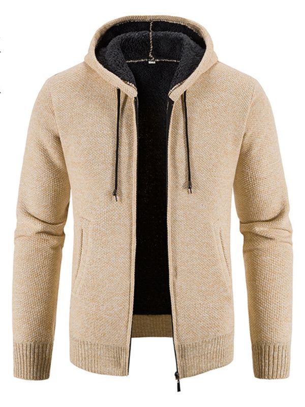 Cozy Casual Knitted Hooded Zipper Jacket for Men - Perfect for Autumn Adventures - MENLL