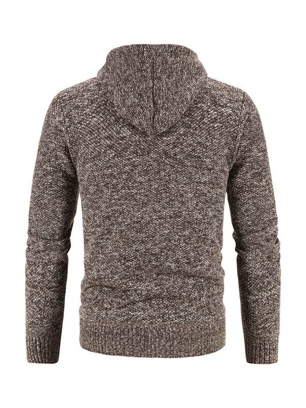 Cozy Casual Knitted Hooded Zipper Jacket for Men - Perfect for Autumn Adventures - MENLL