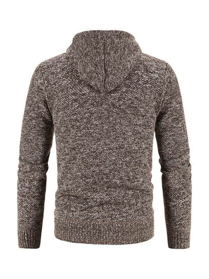 Cozy Casual Knitted Hooded Zipper Jacket for Men - Perfect for Autumn Adventures - MENLL