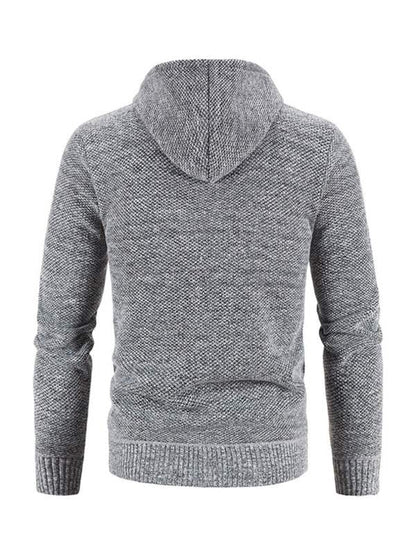 Cozy Casual Knitted Hooded Zipper Jacket for Men - Perfect for Autumn Adventures - MENLL