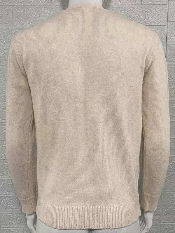 Stylish Men's V-Neck Slim Fit Long Sleeve Cardigan for Casual Spring Outings - MENLL