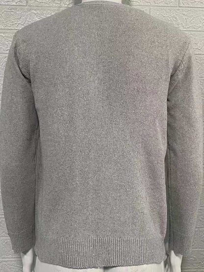 Stylish Men's V-Neck Slim Fit Long Sleeve Cardigan for Casual Spring Outings - MENLL