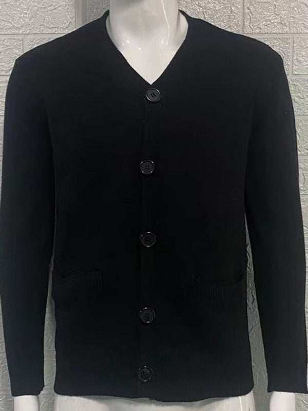 Stylish Men's V-Neck Slim Fit Long Sleeve Cardigan for Casual Spring Outings - MENLL