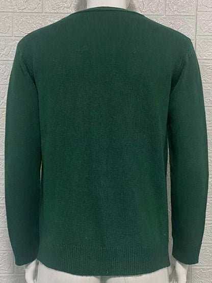 Stylish Men's V-Neck Slim Fit Long Sleeve Cardigan for Casual Spring Outings - MENLL