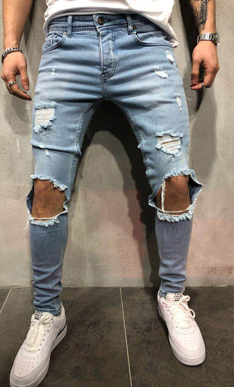 Ultimate Street Chic: Men's All-Season Slim-Fit Elastic Denim Jeans - MENLL