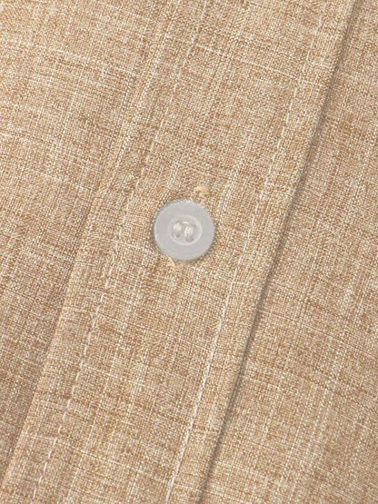 Effortlessly Stylish Men's Short-Sleeved Cotton-Linen Shirt for Spring & Summer