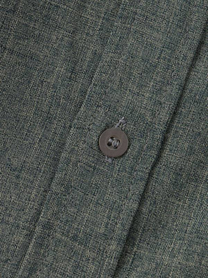 Effortlessly Stylish Men's Short-Sleeved Cotton-Linen Shirt for Spring & Summer