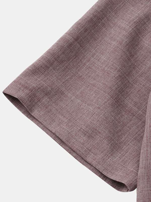 Effortlessly Stylish Men's Short-Sleeved Cotton-Linen Shirt for Spring & Summer