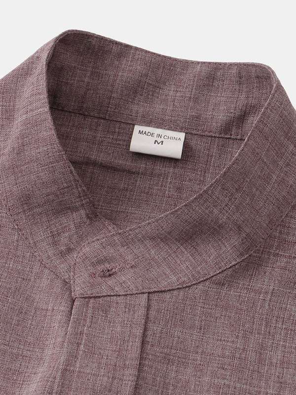 Effortlessly Stylish Men's Short-Sleeved Cotton-Linen Shirt for Spring & Summer