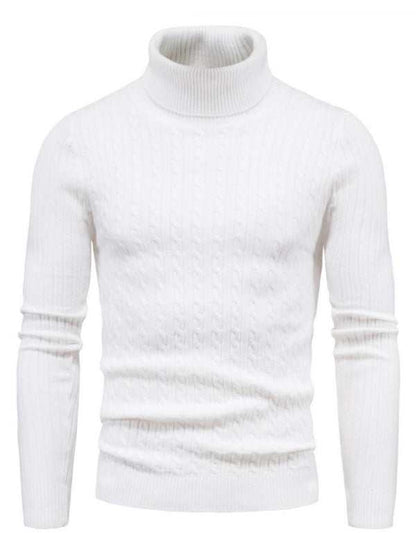 Slim Fit Men's Knitted Turtleneck Sweater – Casual Comfort for Autumn-Winter
