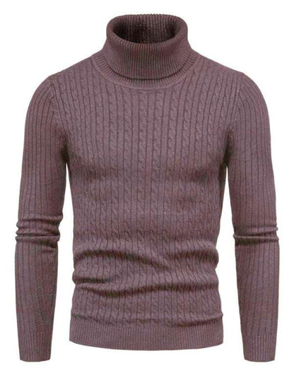Slim Fit Men's Knitted Turtleneck Sweater – Casual Comfort for Autumn-Winter