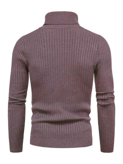 Slim Fit Men's Knitted Turtleneck Sweater – Casual Comfort for Autumn-Winter