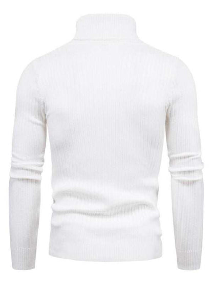Slim Fit Men's Knitted Turtleneck Sweater – Casual Comfort for Autumn-Winter